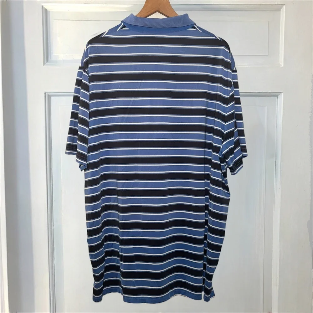 Polo Ralph Lauren Performance Polo Mens XXL Blue Striped Classic Fit Shirt